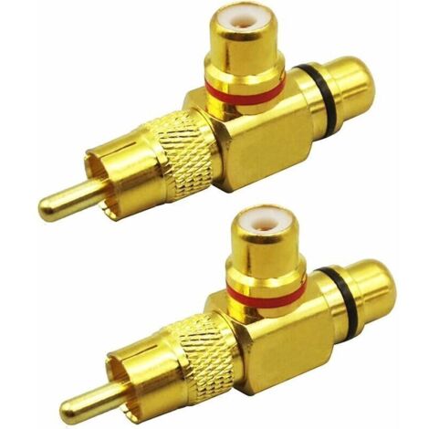2-Piece Y-Adapter RCA Splitter Adapter RCA Male to 2 RCA Female