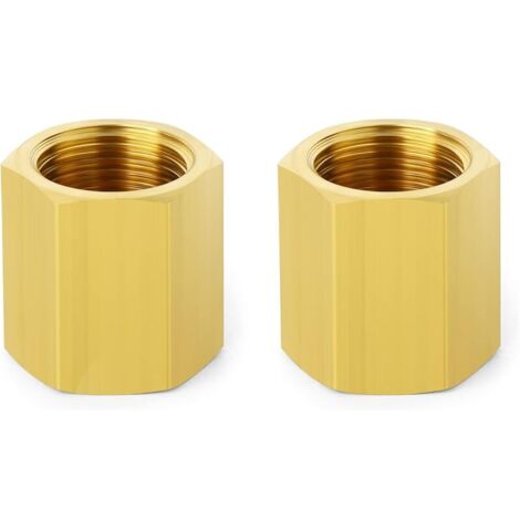 2 pièces 1/2 "BSP laiton femelle à femelle raccord de tuyau hexagonal, adapté pour le raccordement de tuyau