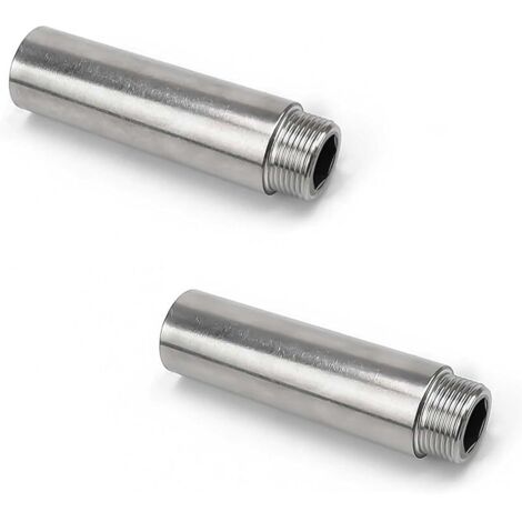 2 Pièces 1/2" Rallonge de Robinet, Inoxydable Rallonge Robinet Cuisine, 1/2" × 60mm, Adaptées Aux Robinets, Robinets D'angle, Pommeaux de Douche