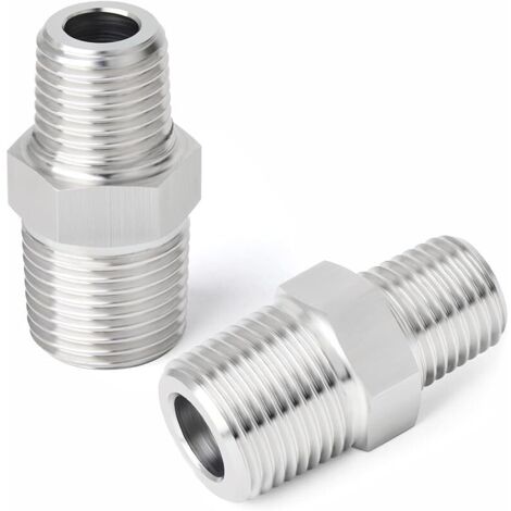 2 pièces 1/2 "x 1/8" raccord de tuyau réducteur mâle BSP, mamelon hexagonal en acier inoxydable 304