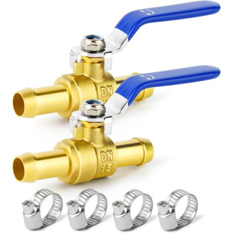 2 pièces 1/4 "BSP femelle à robinet tournant sphérique en laiton avec 4 1/4" connecteurs mâle mâle, adapté pour la connexion de raccords tuyauterie - 16MM (2 WAY)