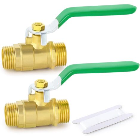2 pièces 1/4 "BSP femelle à robinet tournant sphérique en laiton avec 4 1/4" connecteurs mâle mâle, adapté pour la connexion de raccords tuyauterie - M X