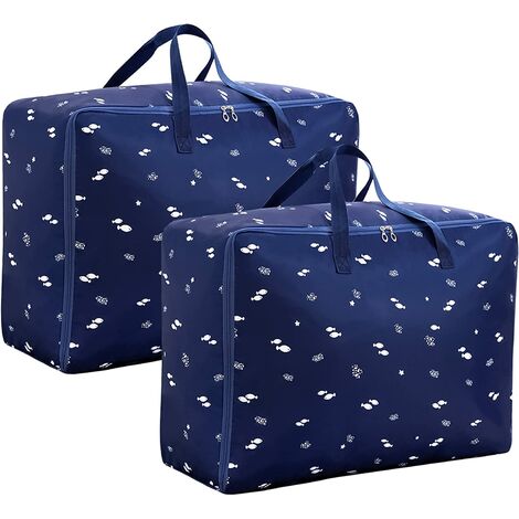 2 Pièces 105L Sac Rangement Vetement, Grand Housse de Rangement, étanche Sac de Rangement sous Lit pour Couette Oreillers Jouets Vestes Literie