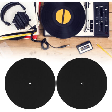 2 pièces 12 pouces Tapis de Protection Anti-dérapant pour Platines Vinyle, Accessoires de Remplacement pour Tourne-disques
