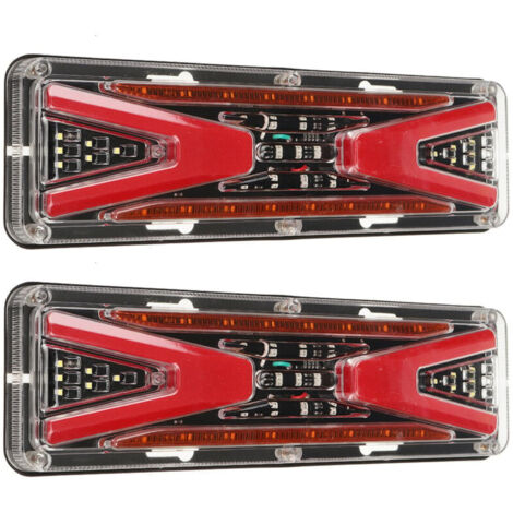 2 pièces 12 V dynamique LED voiture camion coulant arrière feu arrière clignotant frein lampe de recul pour remorque camion bus campeurs (12 V)