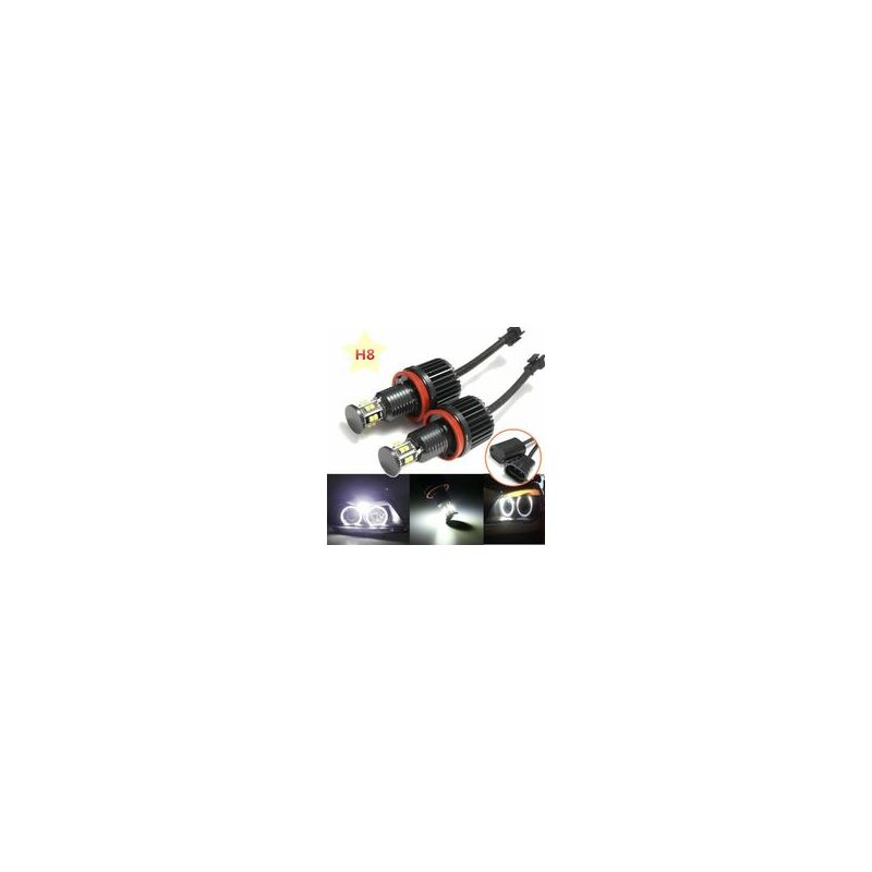 2 pièces 120 W H8 LED Auto Phare De Voiture Ange Eye Ring Ampoule Pour BMW E82 E87 E88 E90 E91 E92 E93 E60 E61 E63 E64 E84 X1 E70 X5 E71 E72 X6 E89