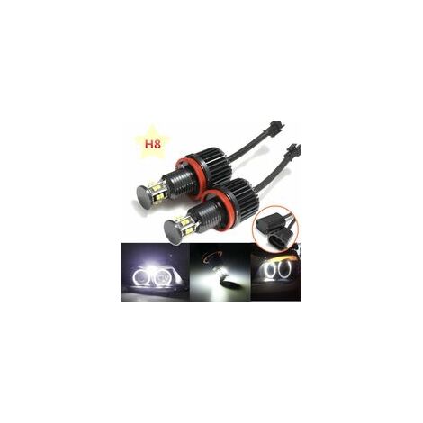KZQ 2 pièces 120 W H8 LED Auto Phare De Voiture Ange Eye Ring Ampoule Pour BMW E82 E87 E88 E90 E91 E92 E93 E60 E61 E63 E64 E84 X1 E70 X5 E71 E72 X6 E89 Z4 Canbus Sans Erreur