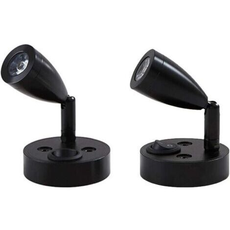 2 pièces 12V LED Spot Lampe de Lecture Murale de Chevet Interrupteur réglable Camping-Car Caravane Van Caravane lumière intérieure pour Bateau Camping-Car (Noir,Court)