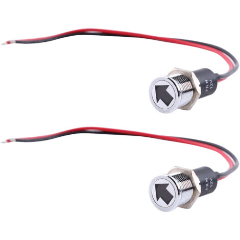 2 pièces 14mm LED indicateur en métal tableau de bord clignotant lampe pour vélo bateau lumière verte