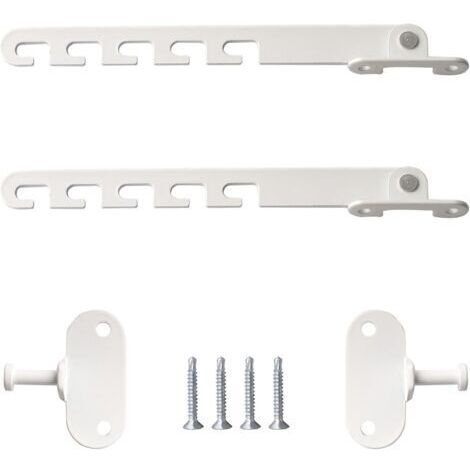 2 pièces 18 cm Entrebailleur Fenetre Sans Perçage Bloque Fenetre Ouverte et Verrous de Portes avec 4 Vis Bloc Fenetre pour Régler l'ouverture de la Fenêtre (Blanc)