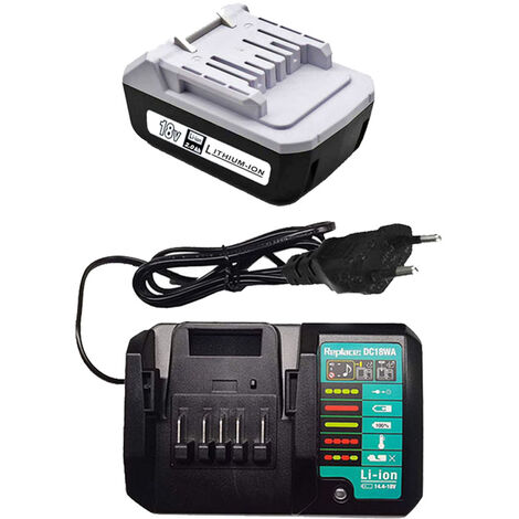 (2 pièces)  1X Batterie & 1X Chargeur Pour Makita  BL1813G 18V 2,0Ah BL1815G BL1820G BL1840G HP457D DF457D DK18041 DK18015 Chargeur DC18WA (14,4V &18V )