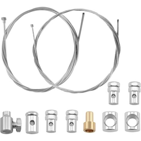 2 Pièces 2 Mètres Réparation Universel Câble de Accélérateur Frein Embrayage Kit de Câble avec 9 Raccords pour Moto Vélo Scooter Tondeuse Motoculteur Debroussailleuse Ø1,5mm et Ø2,0mm
