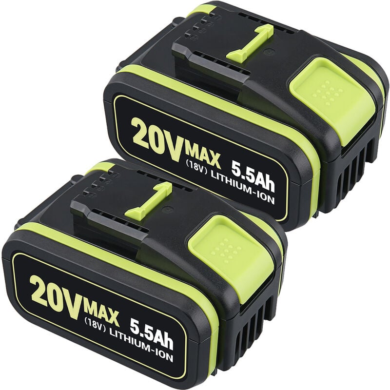 Pdstation - 2 pièces 20V 5,5Ah batterie de rechange pour Worx 20V batterie WA3553 WR142E WA3551 WA3551.1 WA3553.1 WA3556 WA3572 WA3605 WA3641