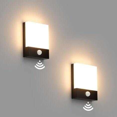 2 pièces 215 LED Applique murale extérieure avec capteur de mouvement, Applique murale rouille, IP65 Applique murale extérieure avec capteur pour jardin terrasse entrée, 3000K Applique