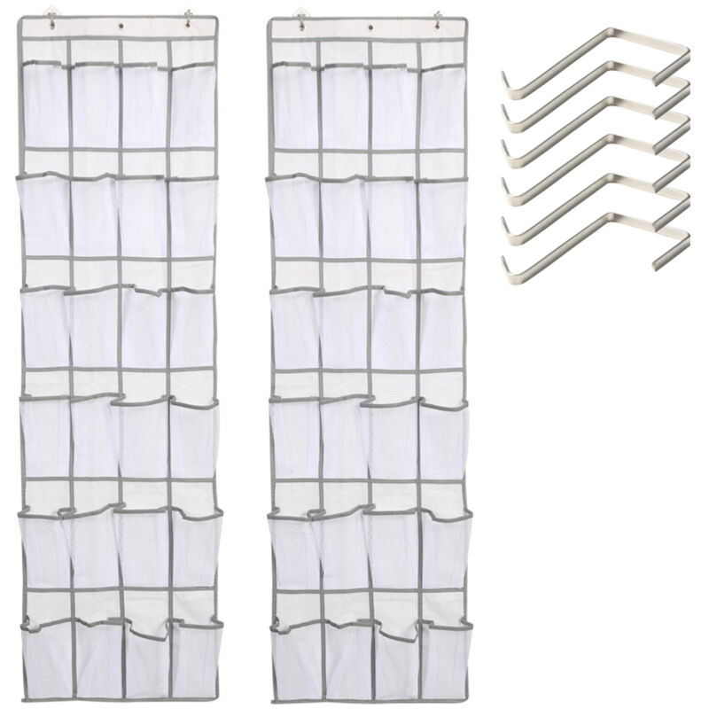 Lepmerk - 2 pièces 24 grandes poches en filet sac de rangement derrière la porte organisateur de chaussures sur la porte étagère à chaussures étagère
