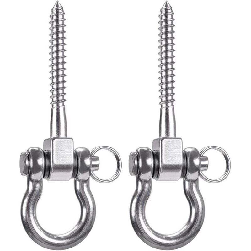 2 Pièces 250KG Capacité Acier Inoxydable Crochet De Plafond, Suspension Trainer Kit de Suspension pour Chaise accrochante, Lampe accrochante, hamac,