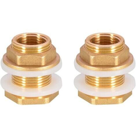 2 Pièces 3/4 Laiton Réservoir d'eau Tuyau d'eau Raccord Adaptateur Robinet Douille de Seau à Pluie Douille de Réservoir en Laiton