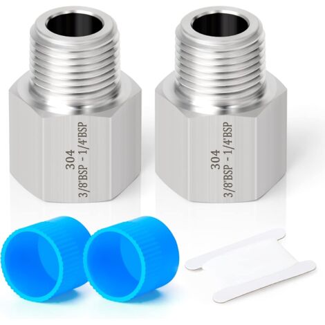 2 pièces 3/8 "femelle BSP x 1/4" mâle filetage forgé en acier inoxydable réducteur connecteur hexagonal SUS 304 raccords de tuyauterie - F 1/4 M