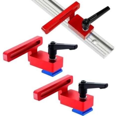 2 Pièces 30 Type Mitre Track Stop, Fixation T-Slot Mitre Track Stop, Butée De Rail En T, Outil De Menuiserie Mitre Track En Alliage D'Aluminium Butée De Rail À Onglet Arrêts De Rail En T