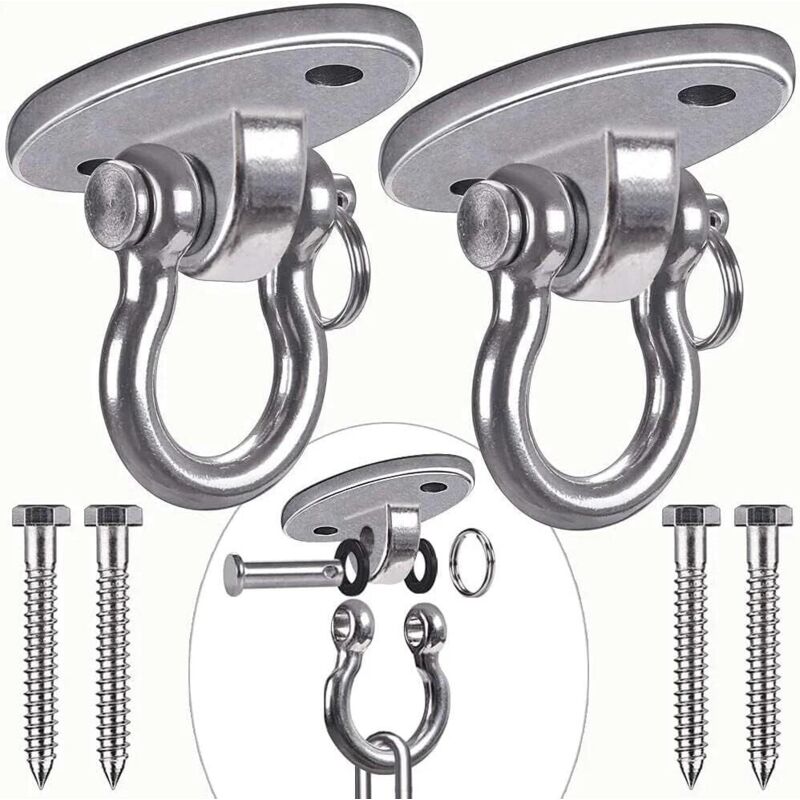 Support et fixation pour hamac2 Pièces 304 Acier Inoxydable Lourds Crochet De Plafond, Crochets de Suspension, Yoga, hamac, Chaise accrochante