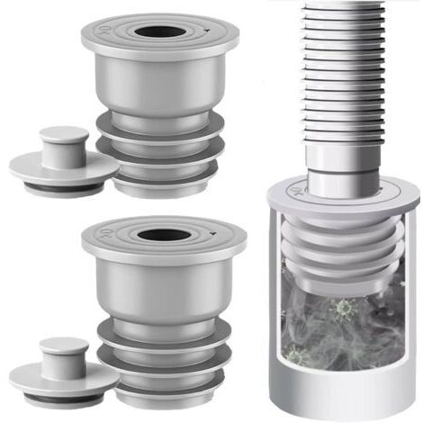 2 Pièces 35-40mm Joint de Tuyau de Machine à Laver, Gris Bouchon D'étanchéité de Tuyau d'évacuation, Bouchon d'Étanchéité Déodorant Anti Odeur Canalisation pour Cuisine, Salle de Bain