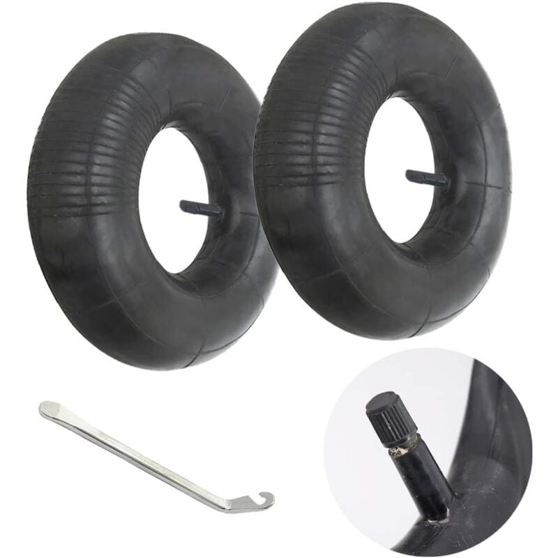2 Pièces 3.50/4.00-6 Chambre a Air Inner Tube Pneu Roue 3.50/4.00-6 Innertube Brouette Rubber Valve 6