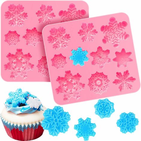 6PCS Winter Snowflake Fondant Molds, Silicone Baking Mold Chocolate Dessert  Molds, for DIY Fondant Baking Cooking Candy Polymer Clay Resin Mold