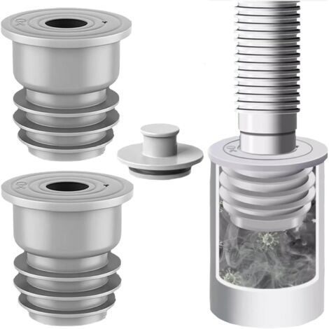 2 Pièces 45-50mm Joint de Tuyau de Machine à Laver, Gris Joint de Tuyau de Vidange Déodorant, Bouchon d'Étanchéité Déodorant Joint d'Étanchéité pour Tuyau d'Égout pour Cuisine, Salle de Bain