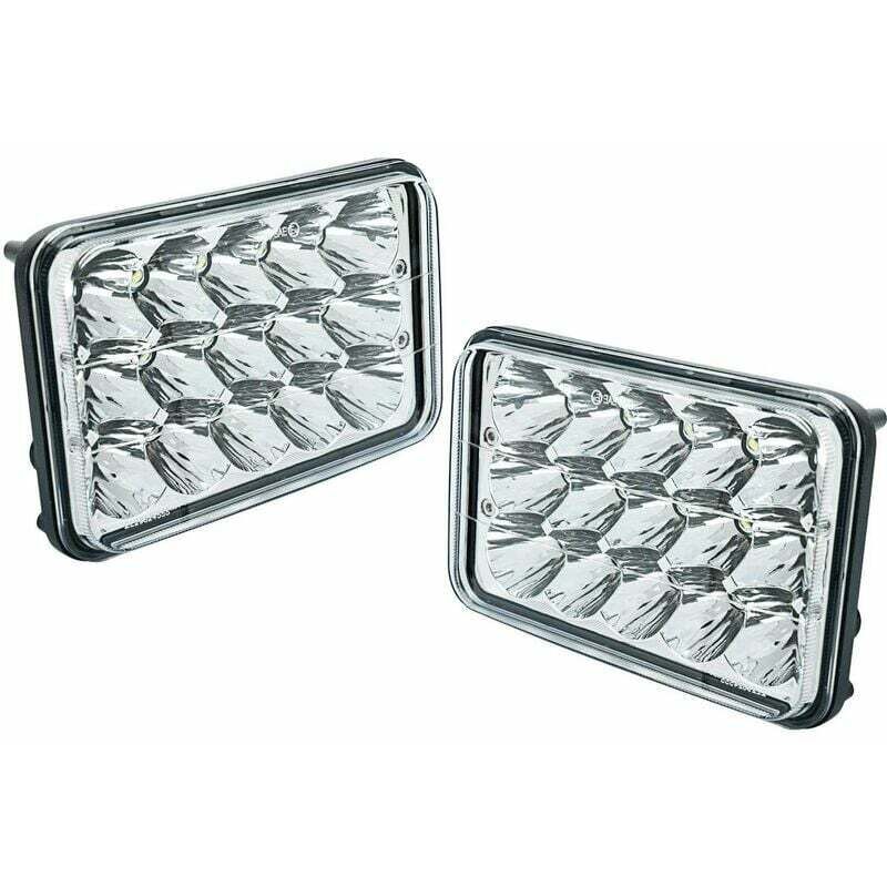 2 pièces 4x6 pouces 90W ampoules LED phares cristallins remplacement rectangulaire phares à faisceau scellé