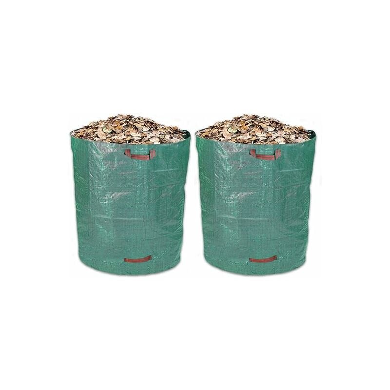 L&h-cfcahl - 2 pièces 500LSacs de Jardin Tissu polypropylène Vert Sac de Jardin pp Sac de Jardin Sac de Jardin Big Bag