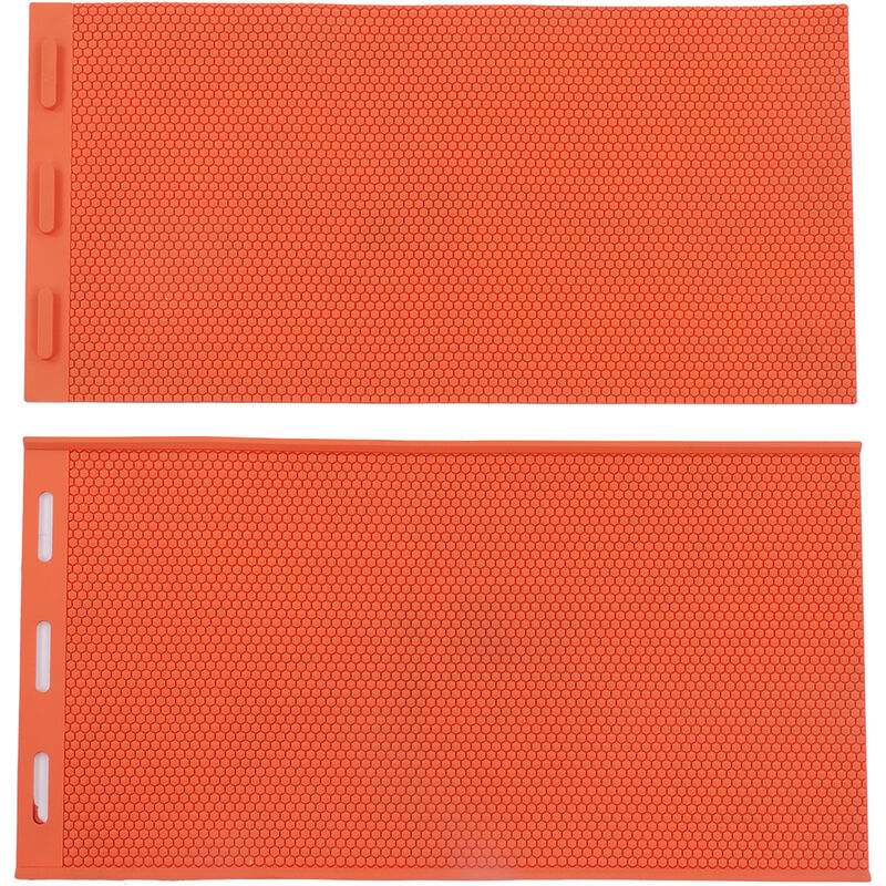 Eosnow - 2 pièces 5.4mm cire d'abeille presse feuille moule fondation pliable Silicone cire d'abeille moule pour l'apiculture Orange