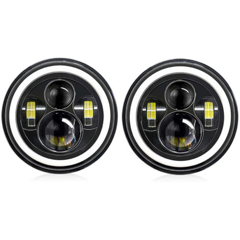 2 pièces 7 pouces voiture moto phare LED avec DRL/clignotant/feux de croisement/feux de route 7 ''phare rond 6000K 140W IP67 étanche