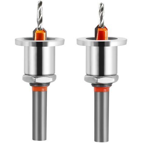 2 pièces 8mm Forets à Bois, Forets à Fraisers à Bois à Trous Coniques, Jeu de Mèches HSS, Set de Forets à Chanfreiner pour le Travail Forage du Bois, Plastique, Trous de Perçage