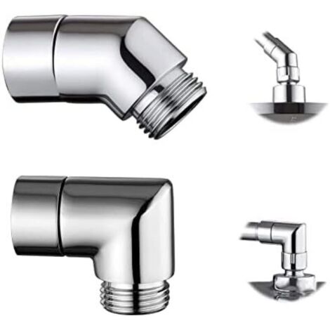 2 pièces 90°/135° Coude Inclinaison Adaptateur de Pommeau de Douche Laiton douchette Adaptateur, Douchette à Main de Salle de Bain Douchette, pour Interface Universelle de 1/2 Pouce Douchette