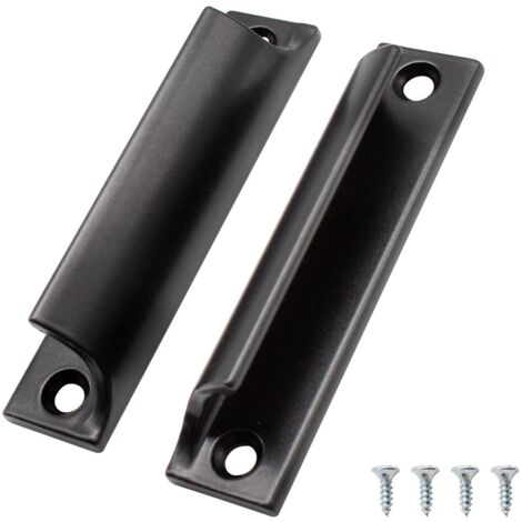 2 Pièces 90 mm Poignée de Porte Coulissante, Noir Aluminium Poignée Meuble, Poignee de Meuble Cuisine, pour Portes de Balcon, Portes Coulissantes, Tiroirs