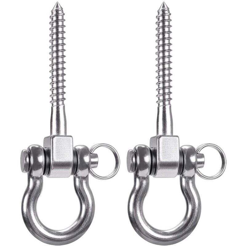 2 Pièces 900KG Capacité 304 Acier Inoxydable Crochet De Plafond, Suspension Trainer Kit de Suspension pour Chaise accrochante, Lampe accrochante,