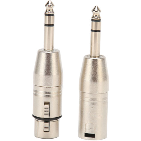 2 Pièces Adaptateur 1/4 de Pouce TRS vers XLR Mâle Stéréo vers Femelle/Mâle 3 Broches pour Connexion Audio Équilibrée