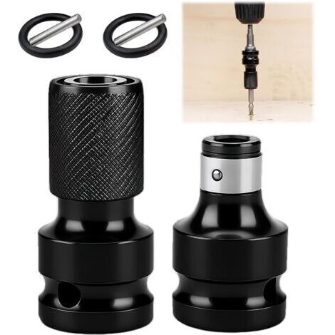 2 Pièces Adaptateur De Douille Pour Clé À Chocs, 1/2 À 1/4 Pouce Porte-Embout, Adaptateur Hexagonal En Acier, Compatible Avec Electroscie, Perceuse, Clé À Cliquet, Tournevis, Outil De Fixation
