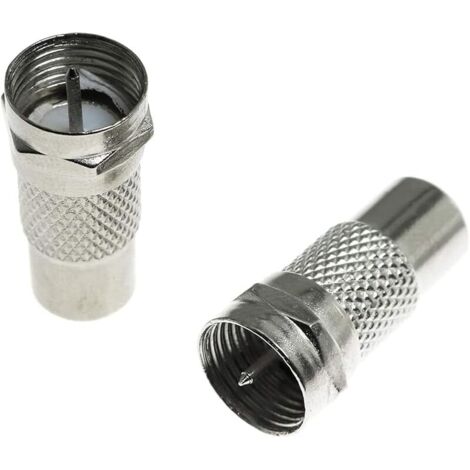 2 pièces adaptateur de Type F mâle vers RCA femelle,prise F vers prise RCA,connecteur F vers RCA pour câble coaxial audio vidéo