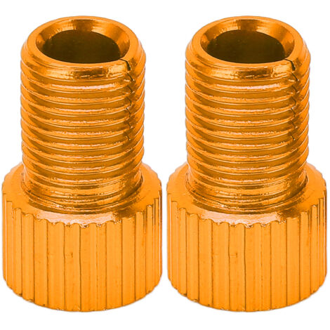 2 pièces Adaptateur de Valve Vélo Presta en Schrader Résistant pour Pompe Montagne Bicyclette Jaune Doré