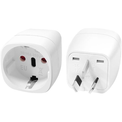 2 Pièces Adaptateur de Voyage France vers Australie/Chine, Adaptateur Voyage pour Australie Chinoise Nouvelle Zelande Fidji Argentine, Adaptateur Type I