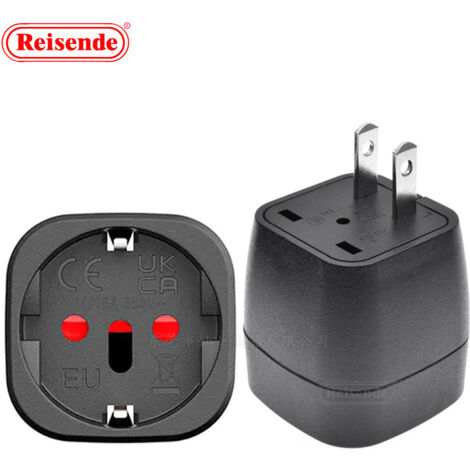 2 Pièces Adaptateur Prise USA, Adaptateur Voyage Accessoires, Adaptateur Prise Japon, EU vers Prise de Type A, Adaptateur de Voyage pour USA, Japon, Chine, Thaïlande, Canada, Couleur:noir, Adaptateur 