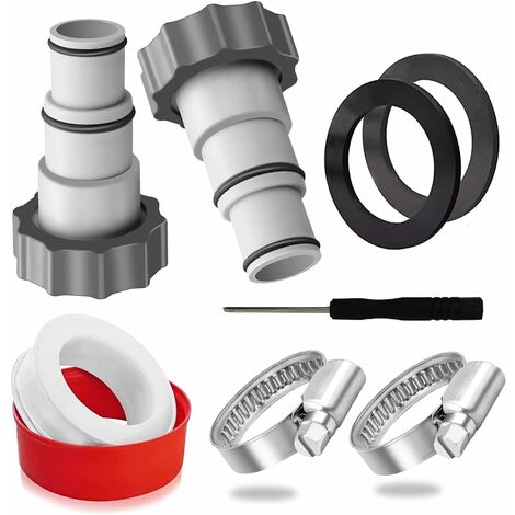 2 Pièces Adaptateur tuyau Piscine 32 38, Adaptateur Piscine Intex 32 38,Adaptateur Piscine 38mm,Raccord tuyau Piscine Intex,Adaptateur tuyau Pompe Piscine.
