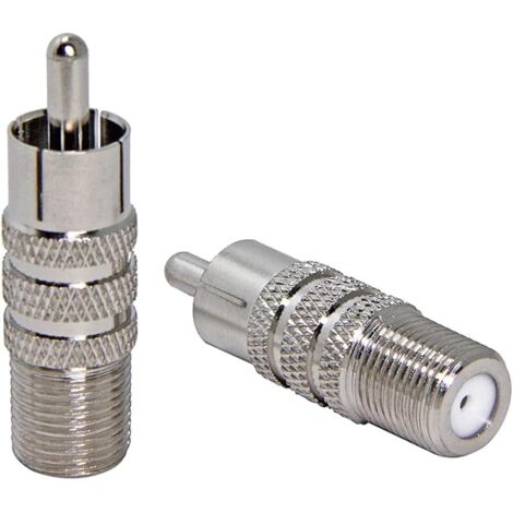 2 pièces adaptateur Type F femelle vers RCA mâle,prise F vers prise RCA,connecteur F vers RCA pour câble coaxial audio vidéo