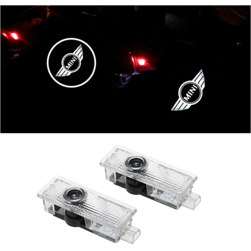 VURAHOME - 2 pièces adapté pour mini mini cooper lumière de bienvenue projecteur lumière led décorative lumière de porte laser, Style 1