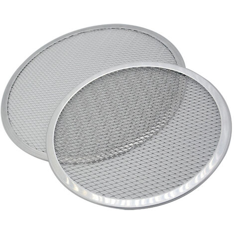 2 Pieces Aluminum Round Pizza Mesh Pizza Tray, Multi Specification Grill Pizza Mesh Baking Tools (8inch + 10inch)