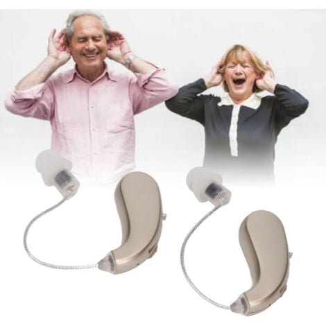 2 pièces, amplificateur de son numérique, appareil auditif rechargeable avec suppression du bruit pour les personnes âgées et les adultes, perte auditive, argent,DUBUNS