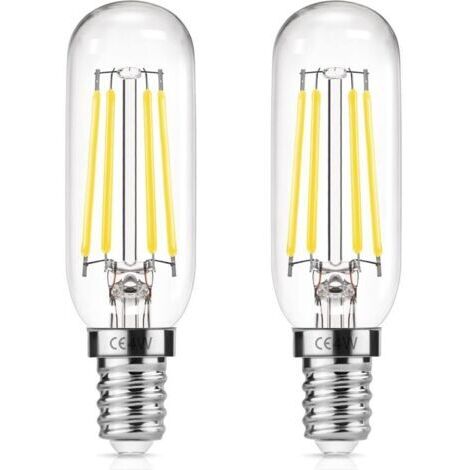 2 Pièces Ampoule Hotte Aspirante 40W de Remplacement Incandescent, E14 T25 LED 4W Ampoule de hotte, Ampoule à Filament Edison, Blanc, 6000K, Lampe Pour Hotte Aspirante