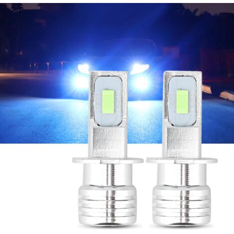 2 Pièces Ampoules LED H3 80W 8000K pour Feux de Brouillard Bleu Glace Universel 12-24V