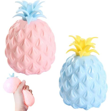 2 pièces Ananas Jouet, Ananas Squishy, Ananas Anti Stress, Ananas Fidget, Balle Anti-Stress Ananas, Fidget Toys Ananas, Stress Ball Ananas, Soulager l'Anxiété, Rose, Bleu